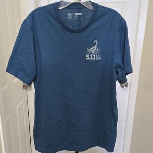 5.11 Tactical Cotton Blend Men's Blue Scorpion Logo T‑Shirt